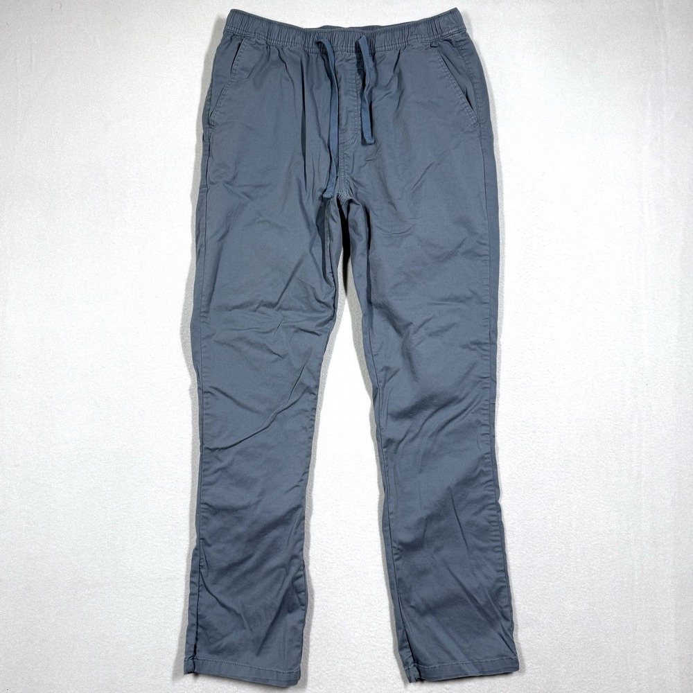 Katin Pants Mens Large Stand Pant Pull On Chino Straight Logo Stretch Surf Blue